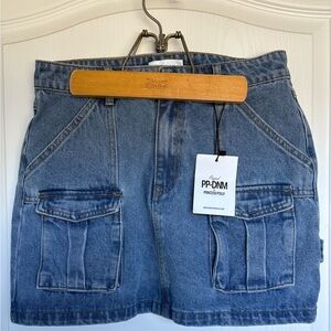 Princess Polly Denim y2k Mini Cargo Skirt NWT Size 6